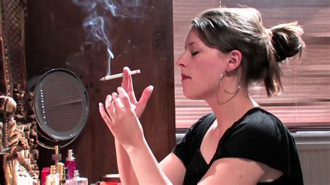 Brunette Smoking S Amazing Snaps While Doing Makeup
