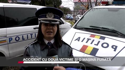 Accident cu două victime și o mașină furată