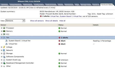 Solved: VMware Alert Host hardware fan status randomly | Experts Exchange