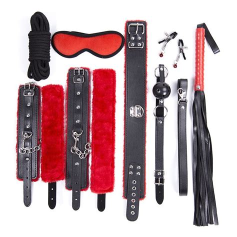 Pu Leather Bondage Set 8pcsset Plush Bdsm Kit Leather Sm Body