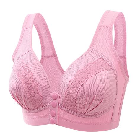 Dondpo Plus Size Lingerie Bras For Women Women Sexy Lace Front Button Shaping Cup Shoulder Strap