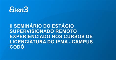 Acesse Sua Conta Ii Semin Rio Do Est Gio Supervisionado Remoto