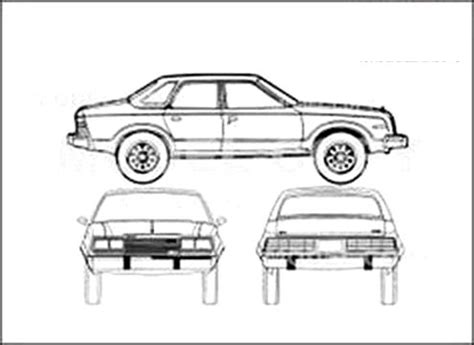 AMC Eagle 4 Door Sedan 1980 2D Drawing Blueprints 22364 Model