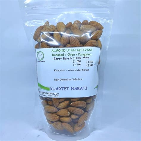 Jual 250gr Roasted Almond Premium Kacang Almond Panggang Kupas Oven