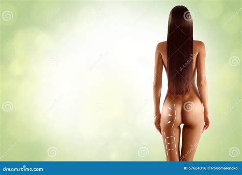 Sexual Nude Woman From Backside With Perfect Long Brunette Hair Stock Photo Image Of Eating