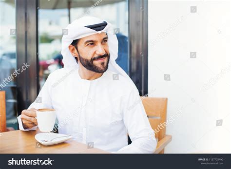 447 Middle Eastern Man Drinking Coffee Cafe Images Stock Photos