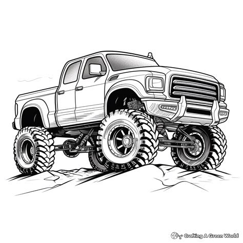 Diesel Truck Lifted Truck Coloring Pages