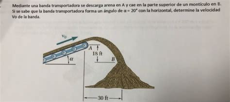 Resuelto Mediante Una Banda Transportadora Se Descarga Arena Chegg Mx