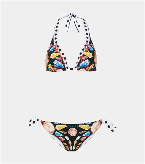 Dolce Gabbana Capri Printed Halterneck Bikini Dolce Gabbana