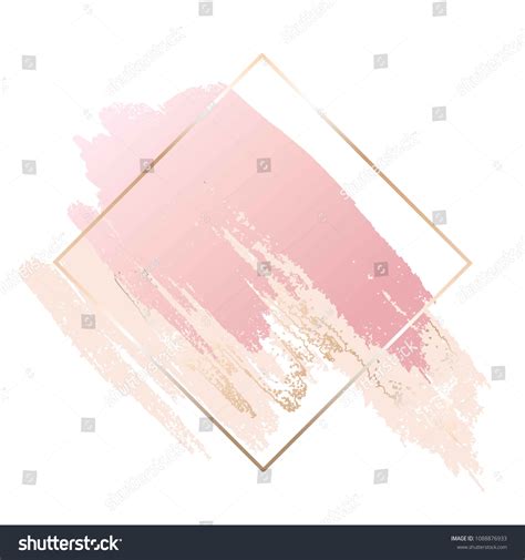 Brush Strokes Rose Nude Tones Gold Stock Vector Royalty Free
