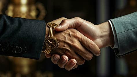 successful business partnership handshake agreement team 32947261 Stock