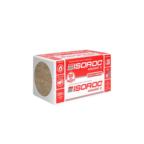 Утеплитель Изорок - Каменная вата ISOROC Изолайт Л упак, пл.40, 100*600 ...