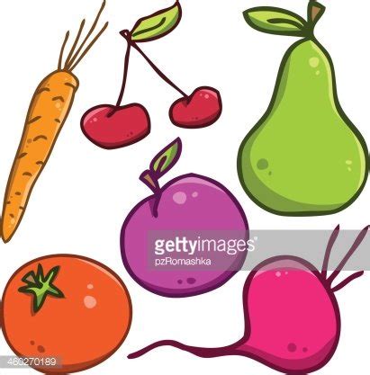 Conjunto De Vectores Frutas Y Verduras Clipart De Stock Royalty Free