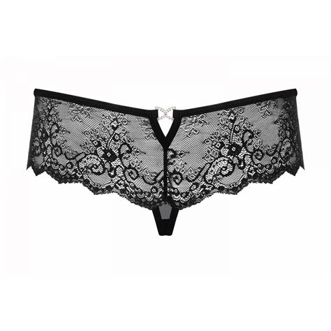 Mutandine In Pizzo Nero E Strass Lingerie Gioiello Merossa Obsessive
