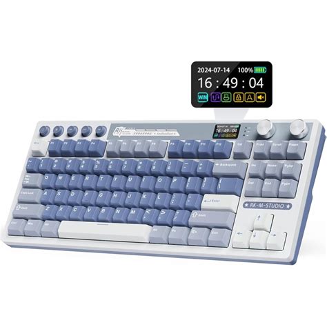 Royal Kludge RKM87 ISO ES RGB Hot Swappable Switch Cream Wireless Ocean Blue