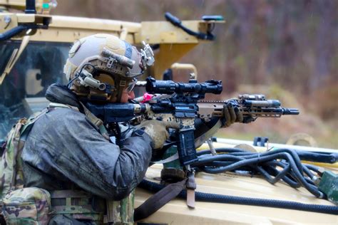 U.S. Green Beret with the 5th Special Forces Group (Airborne) during a ...