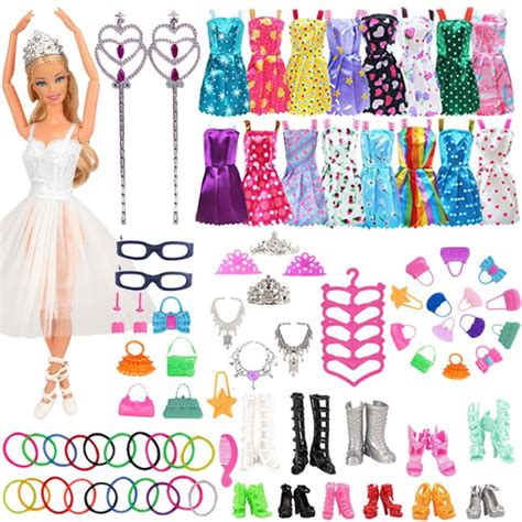 Hot Pcs Set Barbies Doll Clothes Accessories For Barbie Shoes Boots Mini Dress Handbags