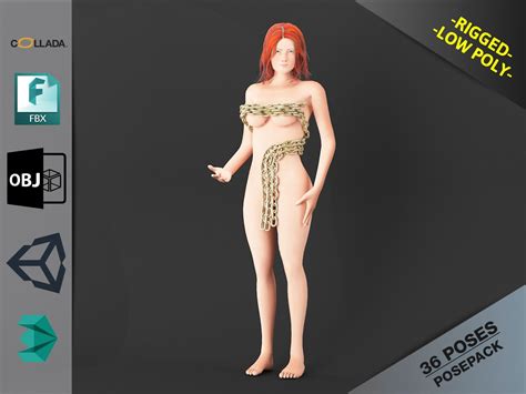 Naked Girl1 Pose Pack 3D Model 10 Obj Dae Fbx Max Unitypackage Free3D