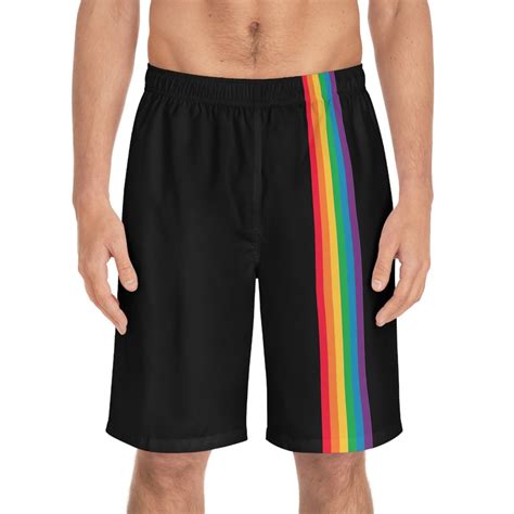 Board Shorts Rainbow Gay Pride Flag Swim Trunks Rainbow Shorts LGBT Queer Pride Beachwear
