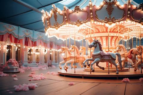 Premium Ai Image Backdrop Of Carnival Carousel Backdrop Carousel