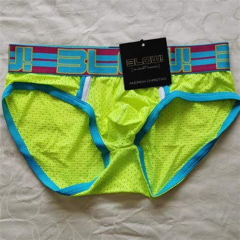 Andrew Christian Blow Almost Naked Sports Brief Medium Men S Fashion Bottoms New Underwear
