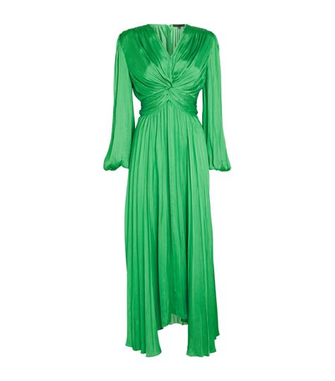 Womens Maje Green Ruched V Neck Maxi Dress Harrods Uk