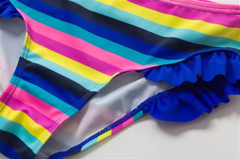 Regenboog Gestreepte Print Bikini Baby Badmode Tie Vicedeal