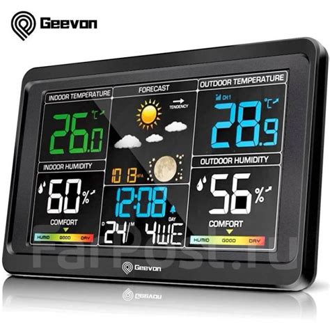 Электронная метеостанция, гигрометр (гидрометр) дом и улица Geevon ...