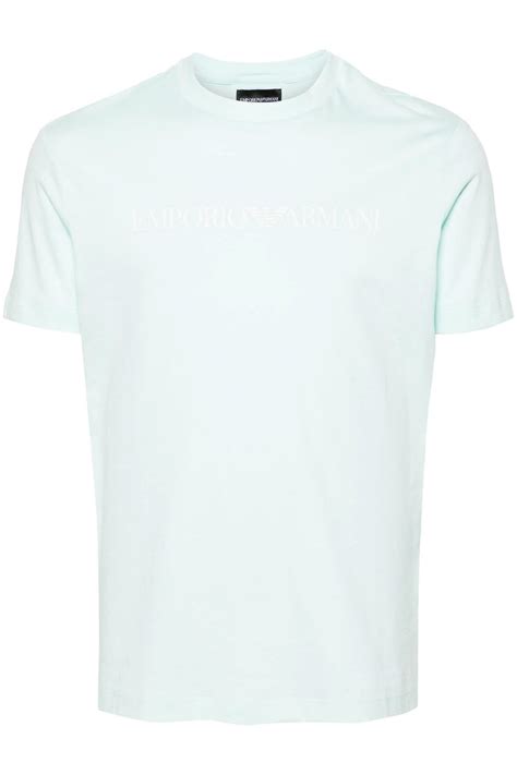 EMPORIO ARMANI Eagle Branded Cotton T Shirt Mint Clothing From Circle