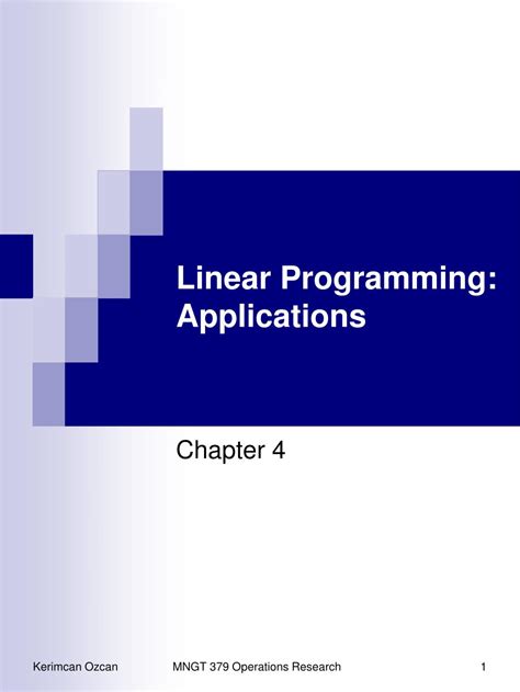 PPT Linear Programming Applications PowerPoint Presentation Free