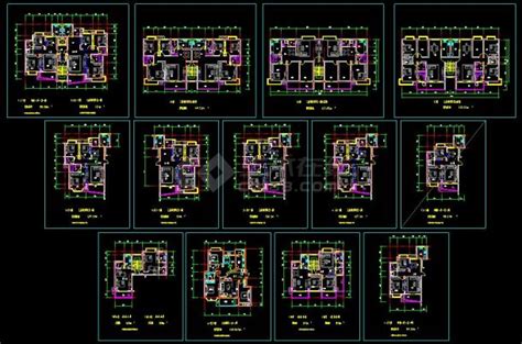 某楼盘项目全套户型方案设计cad施工图住宅小区土木在线