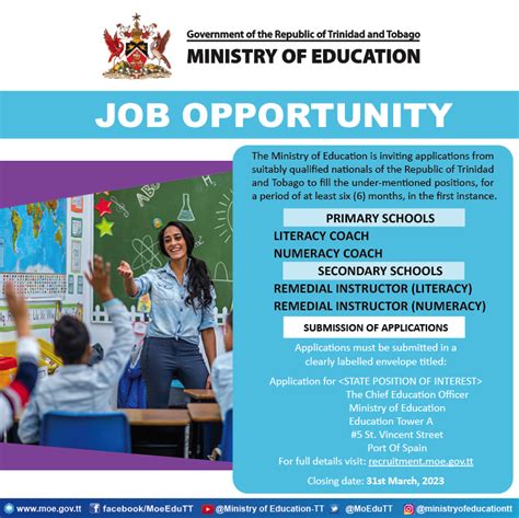 Administrative Vacancies – Ministry of Education
