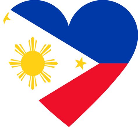 Philippines Flag In The Shape Of A Heart 11659358 Png