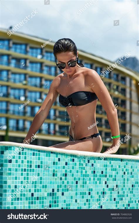 Sexy Sporty Tanned Woman Bikini Sunbathing Stock Photo Shutterstock