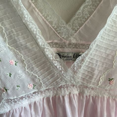 Dior Intimates Sleepwear Vintage Christian Dior Lingerie Pink Lace Floral Nightgown Poshmark