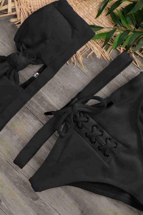 Angelsin Özel Tasarım Bikini Altı Siyah MS41269 Stilimon