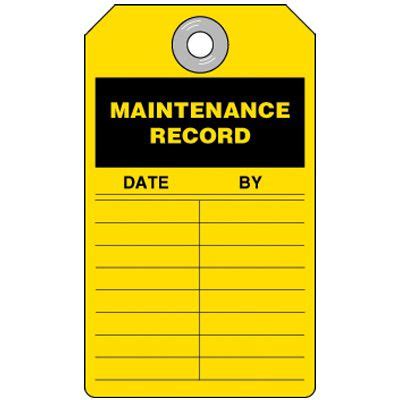 maintenance record inspection tag emedco