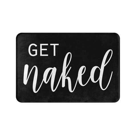 Athvotar Naked Bath Mat Funny Cute Quotes Bold Font Black White Bathroom Rug Shower Floor