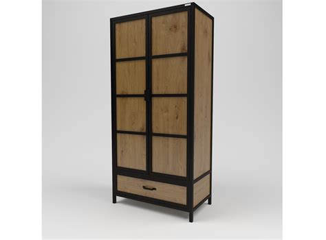 Шкаф "лофт" (Kovka object) коричневый дерево 100x210x55 см. 124076 ...