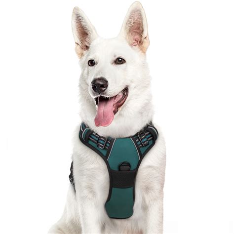 Eagloo Large Dog Harness - Adjustable Anti-Train Control Harness with Reflex Strips for Labs