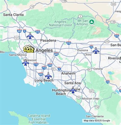 major airports  california map gennie clementine