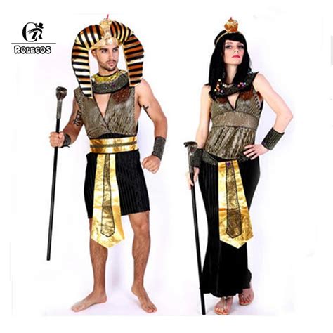 Rolecos Egyptian Pharaoh Cleopatra Men And Women Cosplay Costumes Couples Halloween Cosplay