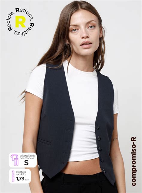 Ripley Blazer Mujer Index Azul Marino Gillette Sin Mangas