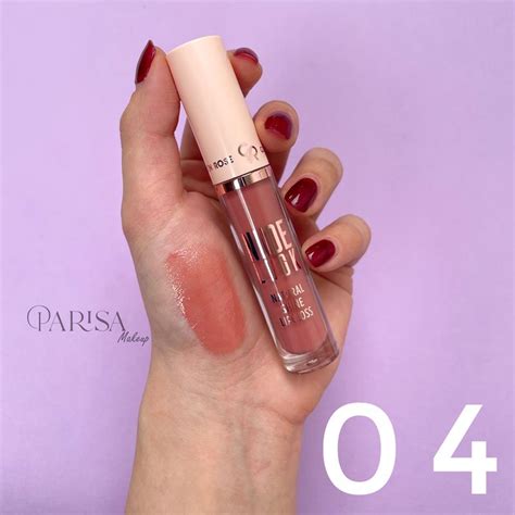 رژلب مایع براق گلدن رز مدل Nude Look تستر آرایشی و بهداشتی پریسا