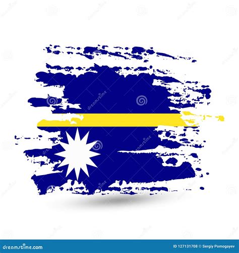 Movimiento Del Cepillo Del Grunge Con La Bandera Nacional De Nauru