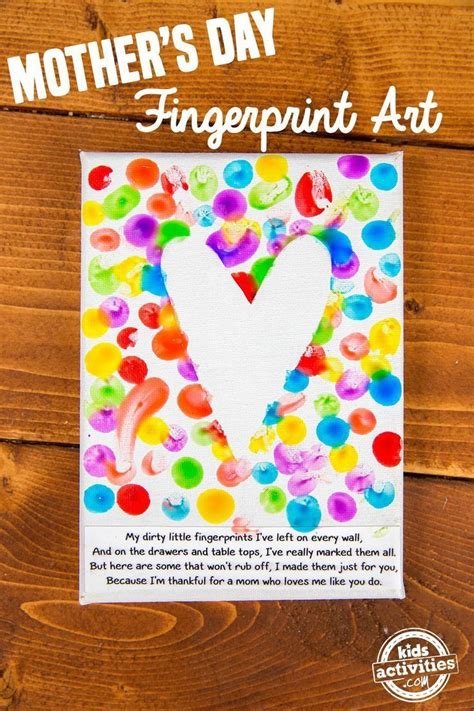 Super Easy Mothers Day Fingerprint Art Kids Can Make Diy Mothers