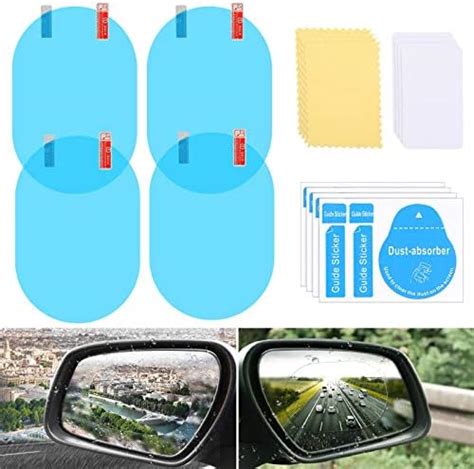 Zonon 4 Pieces Car Mirror Film Anti Fog Car Rear View Mirror Film