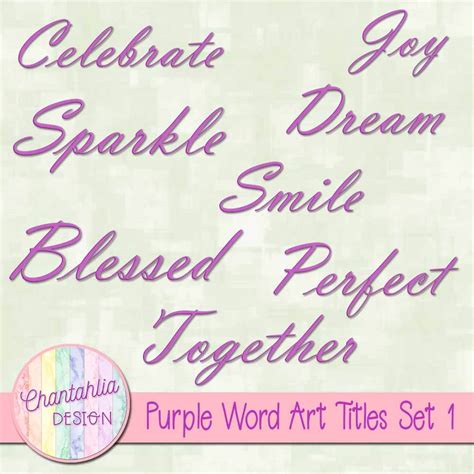 Free Purple Word Art Titles Design Elements