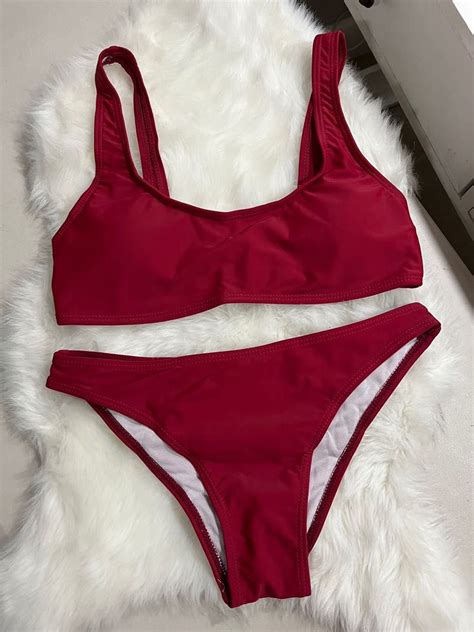 Maroon Bikini Set On Carousell