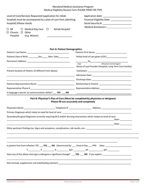 Maryland Medicaid Form Fill Out Printable Pdf Forms Online